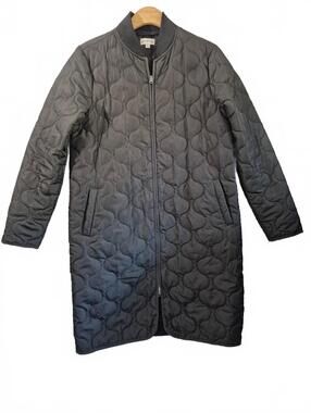 Wonderly Women’s Black Long Quilted Bomber Jacket Coat Size Small – Stylish